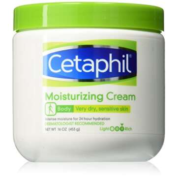 Cetaphil Moisturizing Cream for Very Dry/Sensitive Skin, Fragrance Free, 16 Ounce