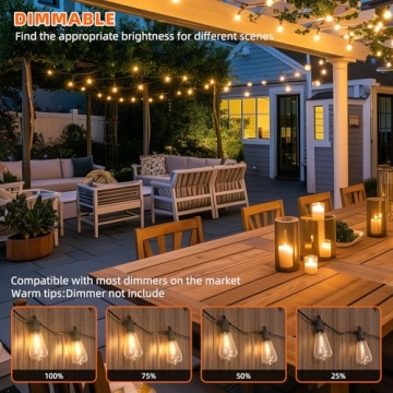 Kawaya 150FT Waterproof LED Outdoor String Lights