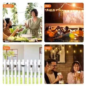 Kawaya 150FT Waterproof LED Outdoor String Lights