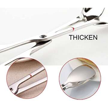 KEBE 2-PACK Serving Tongs for Buffet Party Catering, Thickening Food Serving Salad Cake Bread Kitchen Tongs, Stainless Steel