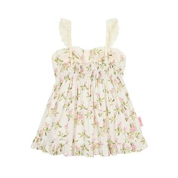 ULLALA Pajamas for Women 40'S Cherish Sleeveless Two-Piece Cream Vintage Soft Sleepwear 2Piece one Size Cotton