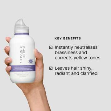 PHILIP KINGSLEY Pure Blonde Booster Color-Correcting Purple Shampoo for Blonde Silver Gray Brassy Colored Highlighted Bleached Hair Weekly Toner, 8.45 oz.