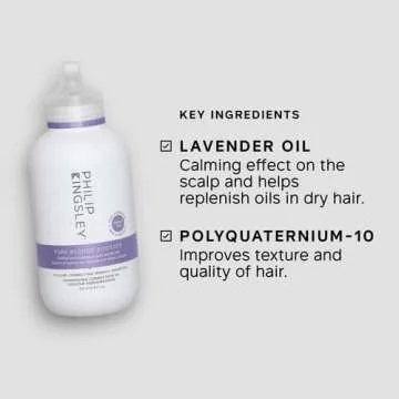 PHILIP KINGSLEY Pure Blonde Booster Color-Correcting Purple Shampoo for Blonde Silver Gray Brassy Colored Highlighted Bleached Hair Weekly Toner, 8.45 oz.