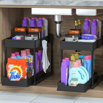 MEAFBIRD Under Sink Organizer with Sliding Baskets