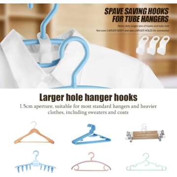 Geilihome Large Clothes Hanger Connector Hooks, 60PCS - Space-Saving Solution