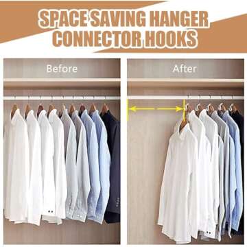 Geilihome Large Clothes Hanger Connector Hooks, 60PCS - Space-Saving Solution