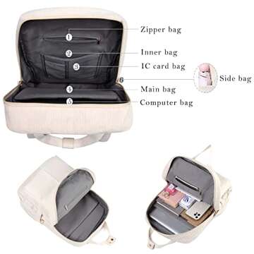 Makukke Corduroy Laptop Backpack for School & Travel