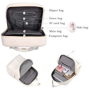 Makukke Corduroy Laptop Backpack for School & Travel