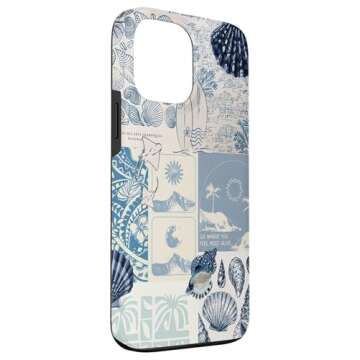 iPhone 13 Pro Max Coastal Granddaughter Collage Preppy Sea Shells Fish Case