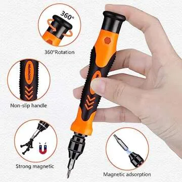 SHOWPIN Mini Torx Screwdriver Set: 45 PCS Precision Screwdriver Kit with Security Bit T5 T6 T8 T15 Y00 PH00 for Small Electronics Switch Xbox PS4 Ring iphone Laptop