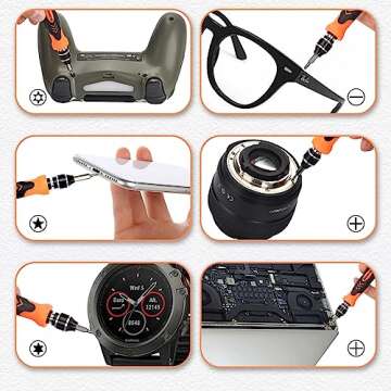 SHOWPIN Mini Torx Screwdriver Set: 45 PCS Precision Screwdriver Kit with Security Bit T5 T6 T8 T15 Y00 PH00 for Small Electronics Switch Xbox PS4 Ring iphone Laptop