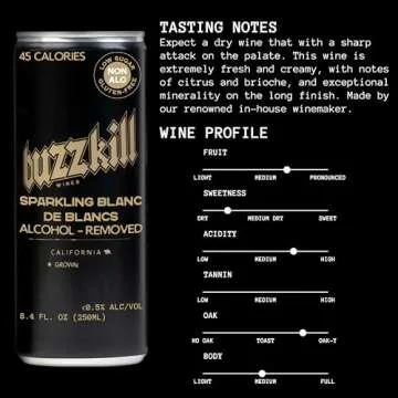 Buzzkill Non-Alcoholic Sparkling Blanc de Blancs Wine 4 Cans