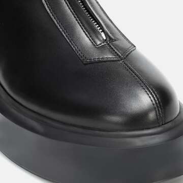 Riekhany Women Suede Platform Ankle Boots Round Toe Comfortable Chelsea Boots Casual Chunky Low Heel Short Boots with Front Zipper