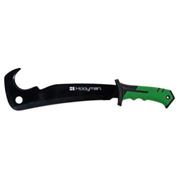 Hooyman Hook ‘em Machete with Heavy Duty Construction, Ergonomic No-Slip Handle and Belt Sheath fo...