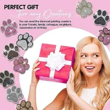 10 pcs Dog Paw Diamond Painting Coasters | Craft Gift