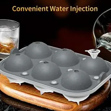 Ice Ball Maker, Round Ice Cube Mold, Easy Release 2.5” Whiskey Ice Mold with Lid & Funnel, Silicone Ice Cube Tray for Cocktail & Bourbon1