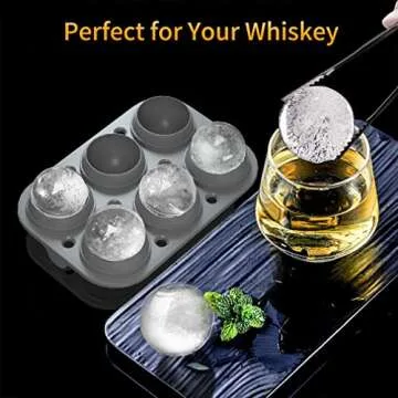 Ice Ball Maker, Round Ice Cube Mold, Easy Release 2.5” Whiskey Ice Mold with Lid & Funnel, Silicone Ice Cube Tray for Cocktail & Bourbon1