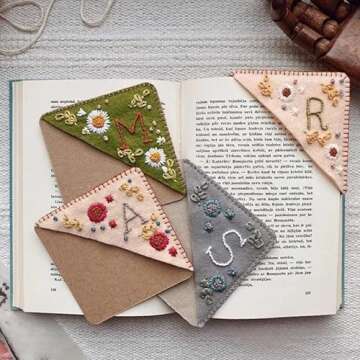 Personalized Hand Embroidered Corner Bookmark for Book Lovers
