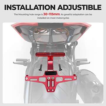 KEMIMOTO Universal Motorcycle License Plate Bracket Kit