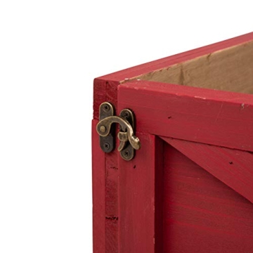 Glitzhome 26" Red Wooden Christmas Tree Collar - Elegant Decor