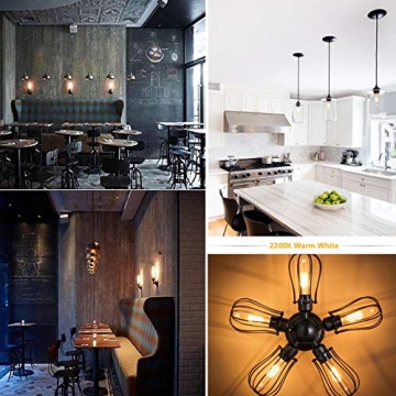 Vintage LED T10 Bulbs - 2200K Warm White Dimmable