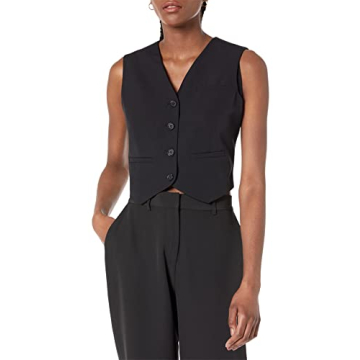The Drop Women's Sadie Cropped Slim Vest, Black, M