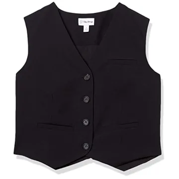 The Drop Sadie Cropped Slim Vest for Women in Black