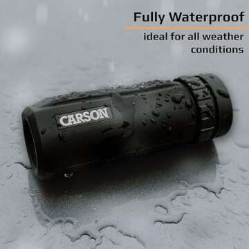 Carson BlackWave 10x25mm Waterproof Monocular, Black (WM-025)