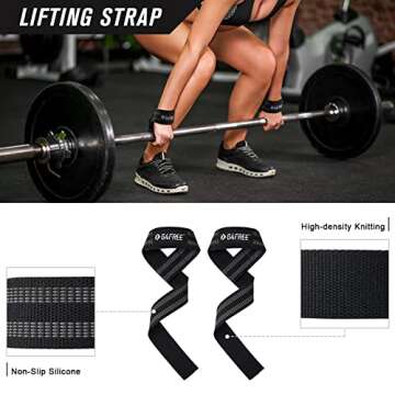 G4Free 9Pcs Barbell Pad Set for Squat, Hip Thrusts, Lunges, Leg day, Standard Olympic Bars with 2 Gym Ankle Safety Straps, 3 Hip Resistance Bands, 2 Lifting Strap, Barbell Pad, and Carry Bag (Black)