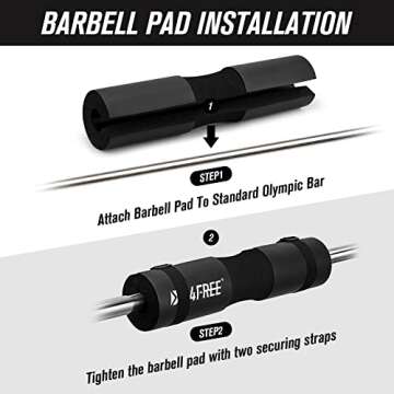 G4Free 9Pcs Barbell Pad Set for Squat, Hip Thrusts, Lunges, Leg day, Standard Olympic Bars with 2 Gym Ankle Safety Straps, 3 Hip Resistance Bands, 2 Lifting Strap, Barbell Pad, and Carry Bag (Black)