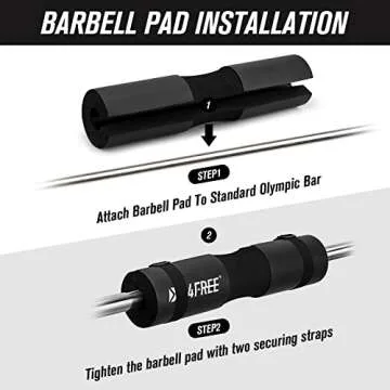 G4Free 9Pcs Barbell Pad Set for Squat, Hip Thrusts, Lunges, Leg day, Standard Olympic Bars with 2 Gym Ankle Safety Straps, 3 Hip Resistance Bands, 2 Lifting Strap, Barbell Pad, and Carry Bag (Black)