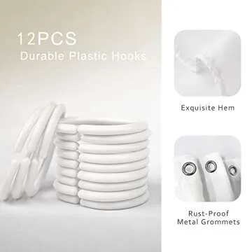 Riyidecor Botanical Shower Curtain for Bathdroom 72Wx72H Inch Watercolor Wildflower Shower Curtains Floral Leaves Plant Flower Girl Bathroom Accessories Women Fabric Waterproof 12 Plastic Shower Hooks