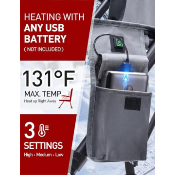 Docusvect Heated Camping Chair - Dual Heating Zones & Comfort