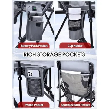 Docusvect Heated Camping Chair - Dual Heating Zones & Comfort