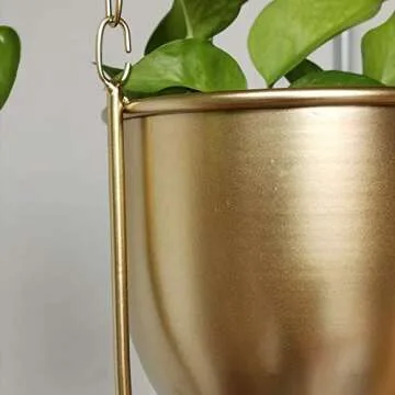 ANZOME Hoobbii Hanging Plant-Metal Plant Hanger, Simple Modern Planter, Hanging Plant for Indoor Plants, Home Decoration Hanging Flower Pot (Gold)