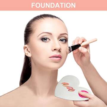 Necitorix Mixing Palette, Stainless Steel Makeup Foundation Mixing tray, Makeup Tool for Mixing Nail Gel Polish, Cosmestic (Heart Small)