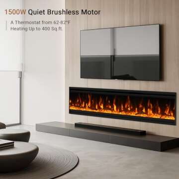 Ultra-Thin 50 inch Electric Fireplace Perfect for Any Space