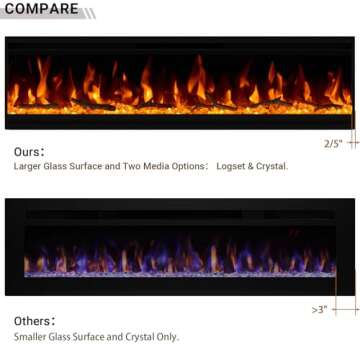Ultra-Thin 50 inch Electric Fireplace Perfect for Any Space