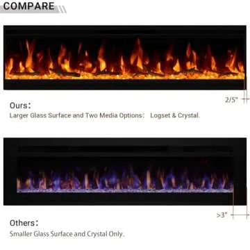 Ultra-Thin 50 inch Electric Fireplace Perfect for Any Space