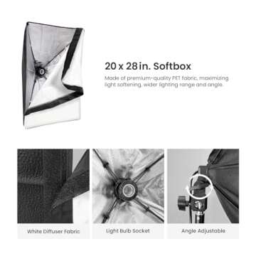 LimoStudio 20x28 Soft Box with Remote for Video & Photography