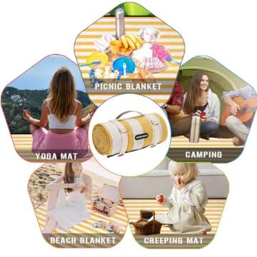 Outdoor Picnic Blankets Waterproof Large Sandproof Portable