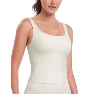 HeyNuts Zeal Bra Longline Classic U Back Sports Bras for Women – Medium Impact, Wirefree Yoga Tank...