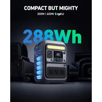 Anker SOLIX C300 Portable Power Station, Outdoor 288Wh LiFePO4 Battery, 300W (600W Surge) Solar Generator, 140W Two-Way Fast Charging, For Camping, Traveling, and Emergencies (Solar Panel Optional)