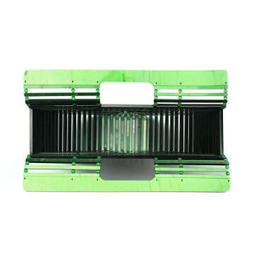 Womens Bamboo/Acrylic Clutch Handbag Large Tote Bag Beach Bag (Green)