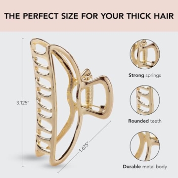 Kitsch Gold Metal Claw Clip for All Hair Types