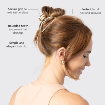 Kitsch Gold Metal Claw Clip for All Hair Types