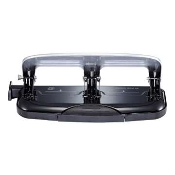 Bostitch Office EZ Squeeze 3-Hole Punch, 20 Sheet Capacity, Reduced Effort, No Jam Technology , Silver