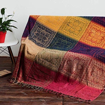 Stylish Boho Throw Blanket for Bed and Couch Elegance