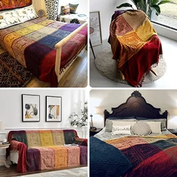 Stylish Boho Throw Blanket for Bed and Couch Elegance