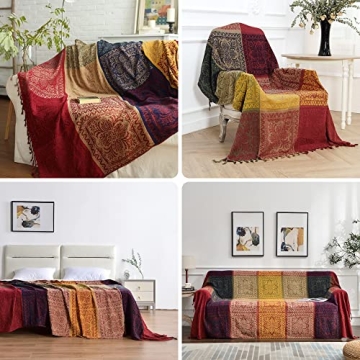 Stylish Boho Throw Blanket for Bed and Couch Elegance